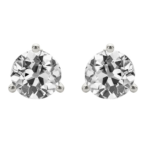 natural round diamond 4ct earring front view