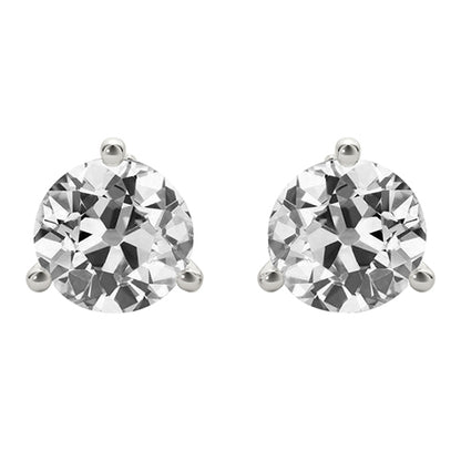 natural round diamond 4ct earring front view