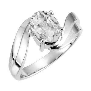Solitaire Old Miner Oval Diamond Cut Ring Twisted Shank 4 Carats