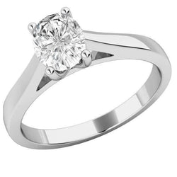 Solitaire Oval Diamond Engagement Ring 1 Ct 4 Prongs Jewelry
