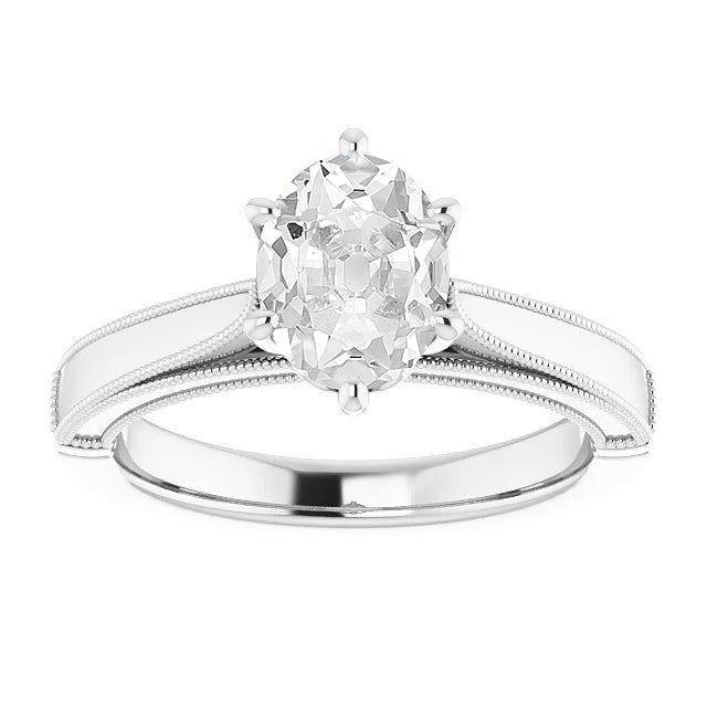  Prong Set Woman's White Gold Weeding Anniversary Solitaire Diamond Ring 