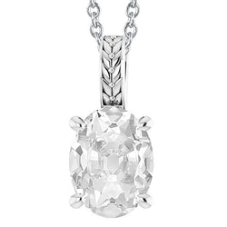 Solitaire Oval Old Miner Real Natural Earth Mined Diamond Pendant Slide 5 Carats Prong Set
