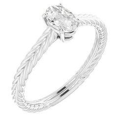 Solitaire Oval Old Miner Natural Earth Mined Diamond Ring Double Rope Style 2.50 Carats