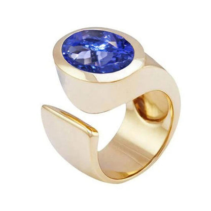 Natural Real ( Not Lab Grown )  Solitaire Oval Tanzanite 2 Carat Ring Gemstone Jewelry