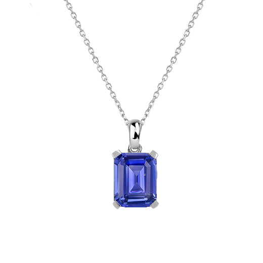 Solitaire Pendant Blue Sapphire Gold Women’s Jewelry