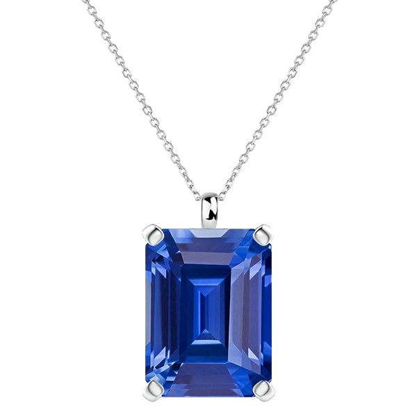 Solitaire Pendant Emerald Sapphire Women’s Jewelry
