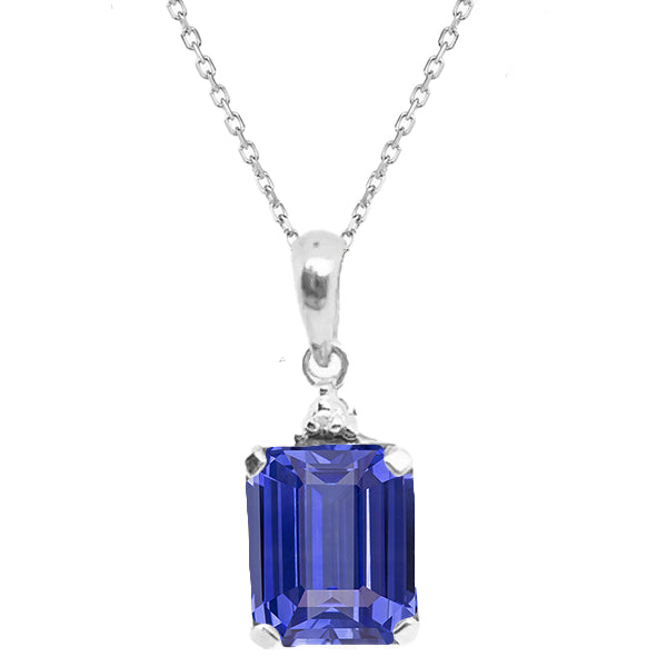 Solitaire Pendant Emerald Sri Lankan Sapphire