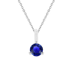 Natural Real ( Not Lab Grown )  Solitaire Pendant Gemstone With Bail 14K White Gold Necklace 1 Carat