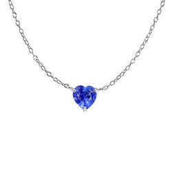 Solitaire Pendant Heart Gemstone Necklace Prong Set Jewelry 1 Carat