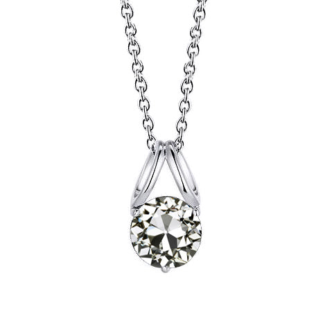natural round diamond 1ct pendant front view
