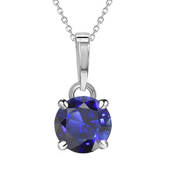 Solitaire Pendant Round Ceylon Sapphire