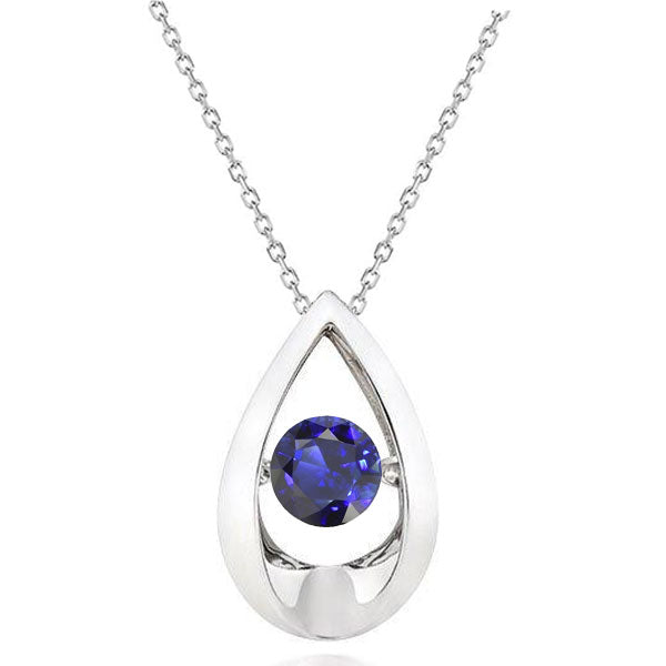 Solitaire Pendant Sri Lanka Sapphire With Chain Jewelry