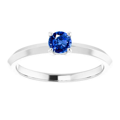 Ladies Solitaire blue Emerald  Women Jewelry Gemstone Ring