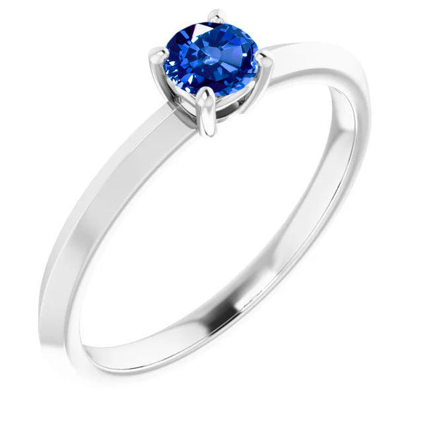 Ladies Solitaire blue Emerald  Women Jewelry Gemstone Ring