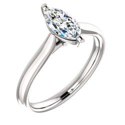 Solitaire Ring Cathedral Setting 2 Carats Marquise Jewelry New Natural Earth Mined Diamond