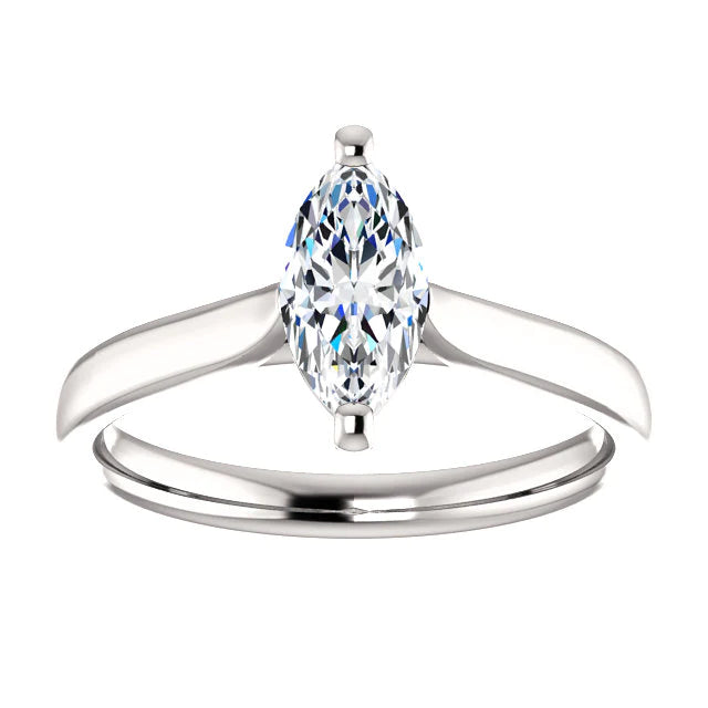 Solitaire Ring Cathedral Setting 2 Carats Marquise Jewelry New