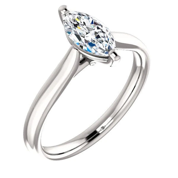 Solitaire Ring Cathedral Setting 2 Carats Marquise Jewelry New