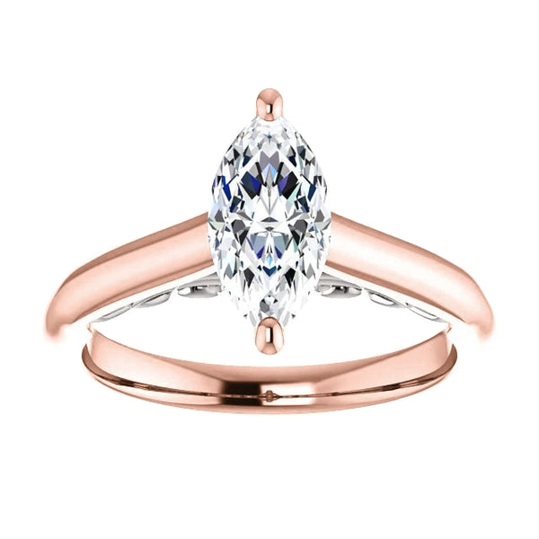  Lady’s Sparkling Unique Solitaire White Gold Diamond Anniversary Ring  