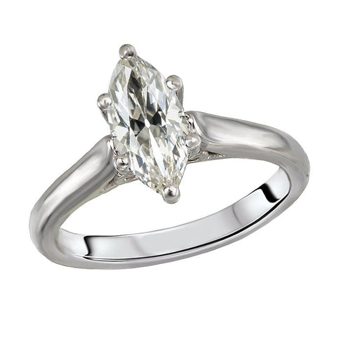 Sparkling Solitaire Ring Old Miner Cut Diamond Jewelry