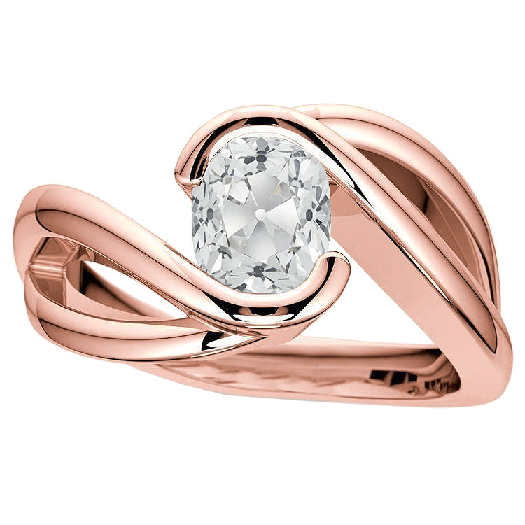 Solitaire Ring Old Miner Cushion Diamond