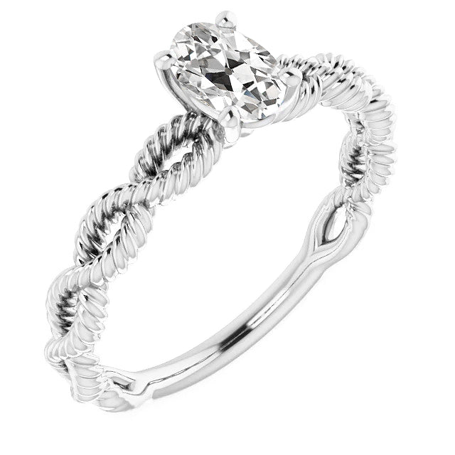 Twisted Style  Solitaire Old Miner Diamond Ring