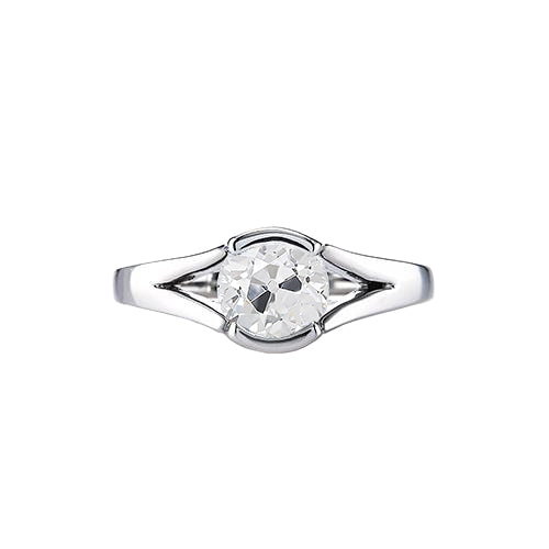 natural round diamond 1ct ring front view