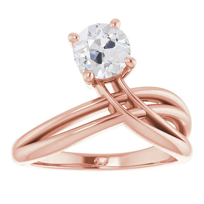 natural round diamond 2ct ring front view