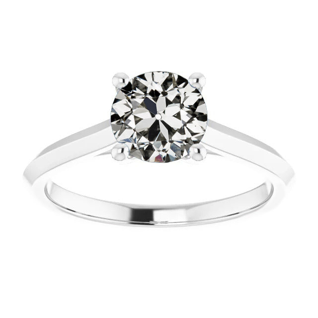  Princess Cut Style Solitaire Ring Old Mine Cut Diamond