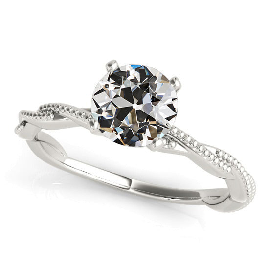Solitaire Old Mine Cut Diamond Ring