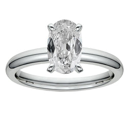 Solitaire Ring Oval Old Miner Genuine Natural Earth Mined Diamond 5.50 Carats Gold Ladies Jewelry