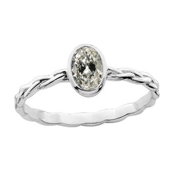 Solitaire Ring Oval Old Miner Natural Earth Mined Diamond Twisted Bezel Set 2 Carats Gold