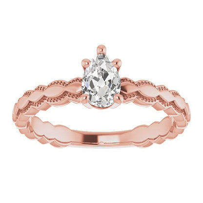 natural pear diamond 1.50ct ring front view