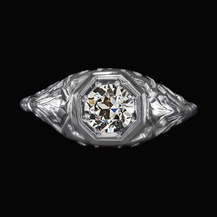  Fancy Princess Cut  Sparkling Solitaire Ring Round Old European Diamond