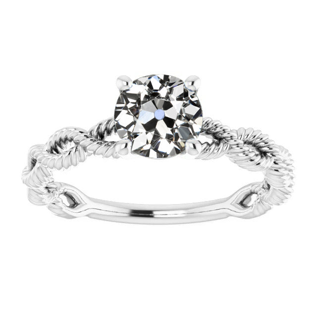 Women Jewelry  Solitaire Ring Old Miner Cut Diamond 2 Carats