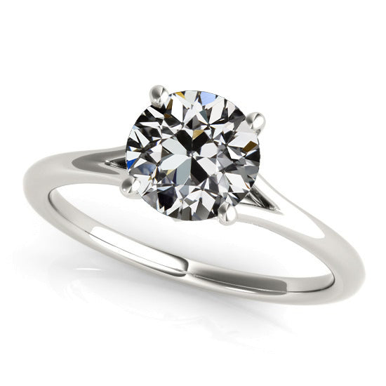  New High Quality  Solitaire Ring Old Miner Cut Diamond Gold