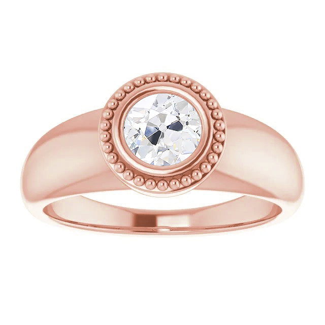 Big Size Solitaire Ring Old Miner Diamond Bezel Set Jewelry