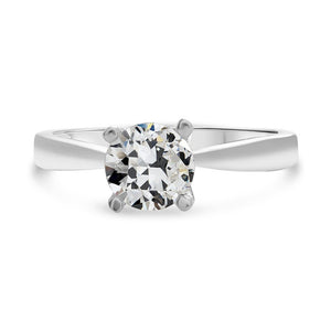 New Solitaire Ring Round Old Miner Cut Diamond