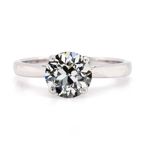   Lady’s Fancy Wedding Solitaire Ring Round Old European Diamond