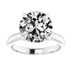 Solitaire Ring Round Old Mine Cut Diamond Women’s Jewelry 4.50 Carats