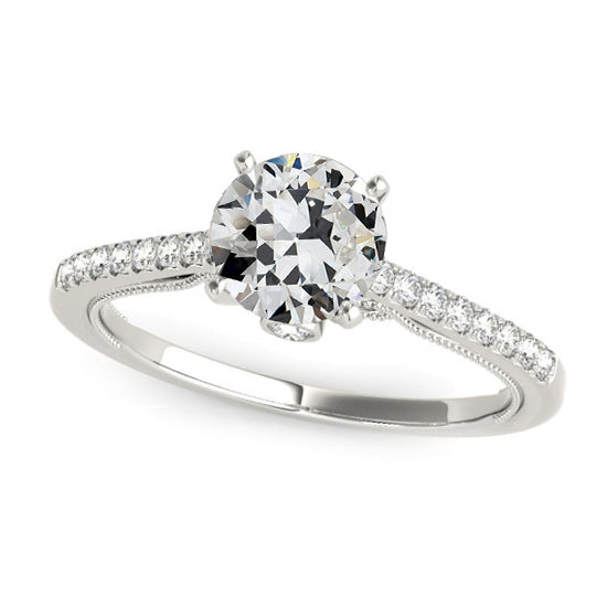 Solitaire Ring With Accents Old Miner Diamond