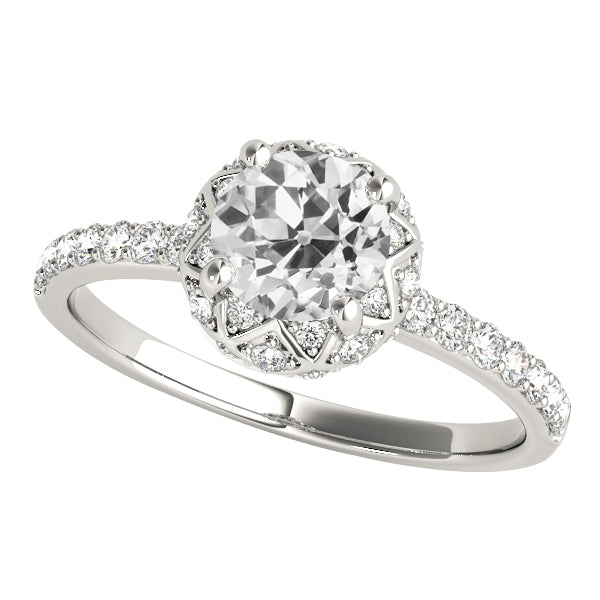 New Amazing  Women Jewelry Sparkling Unique Solitaire Ring with Accents White Gold Diamond 