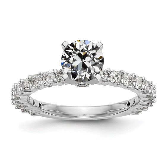 natural round diamond 3ct ring front view