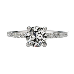 Solitaire Ring With Accents Round Old Miner Genuine Natural Earth Mined Diamond 4.50 Carats