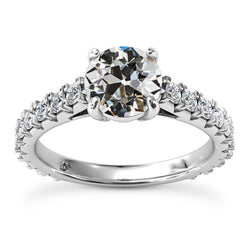 Solitaire Ring With Accents Round Old Miner Diamond 6.50 Carats