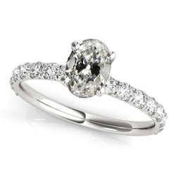 Solitaire Ring With Accents Round & Oval Old Miner Natural Earth Mined Diamond 4.50 Carats