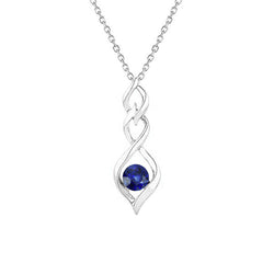 Solitaire Round Ceylon Sapphire Pendant Twisted Style 0.50 Carats