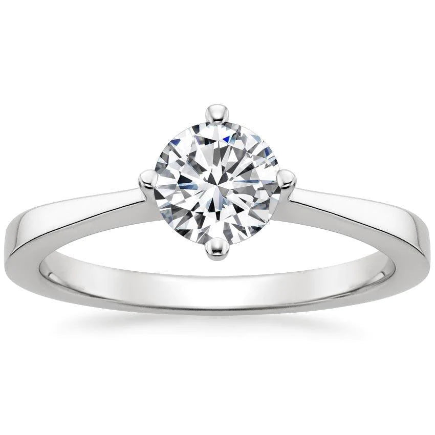 Sparkling Solitaire Round Cut Diamond Wedding Ring 1 Carat 4 Prongs