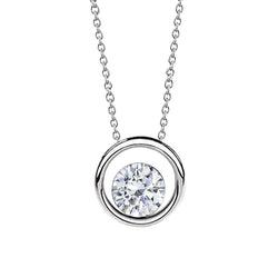 Solitaire Round Cut F Vs1 Diamond Pendant Necklace 1.25 Carat WG 14K