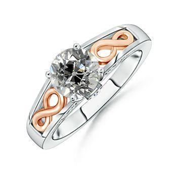  European  Antique Fancy Lady’s  Style White Elegant Gold Diamond Solitaire Ring 