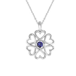 Solitaire Round Gemstone Fancy Pendant Heart Flower Style 0.50 Carats